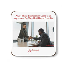 "Aww! These Businessmen Came to an Agreement So They Held Hands For a Bit" Hardboard Back Coaster